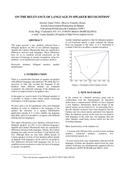 On the relevance of language in speaker recognition