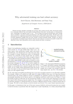 Why adversarial training can hurt robust accuracy