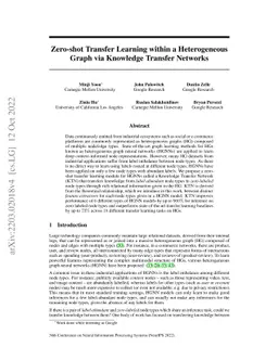 Zero-shot Transfer Learning within a Heterogeneous Graph via Knowledge
  Transfer Networks