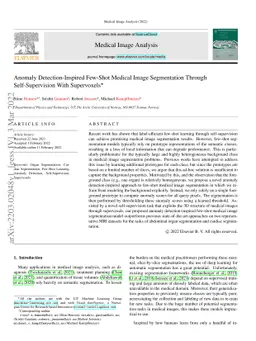 Anomaly Detection-Inspired Few-Shot Medical Image Segmentation Through
  Self-Supervision With Supervoxels