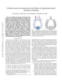 Collision-Aware Fast Simulation for Soft Robots by Optimization-Based
  Geometric Computing