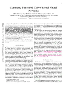 Symmetry Structured Convolutional Neural Networks