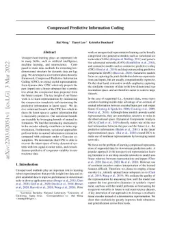 Compressed Predictive Information Coding