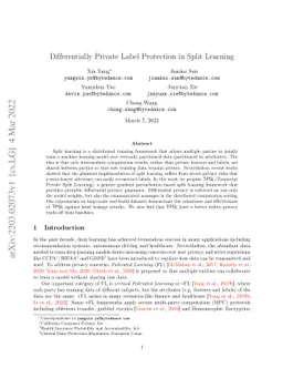 Differentially Private Label Protection in Split Learning