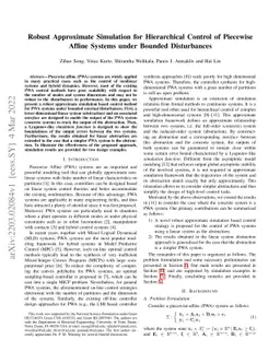 Robust Approximate Simulation for Hierarchical Control of Piecewise
  Affine Systems under Bounded Disturbances