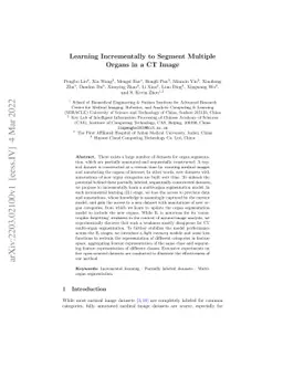 Learning Incrementally to Segment Multiple Organs in a CT Image
