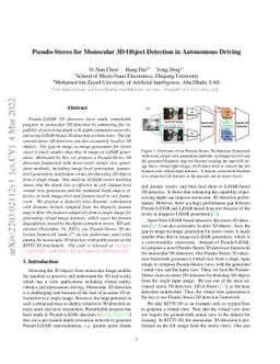 Pseudo-Stereo for Monocular 3D Object Detection in Autonomous Driving