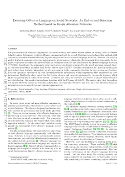 Detecting Offensive Language on Social Networks: An End-to-end Detection
  Method based on Graph Attention Networks