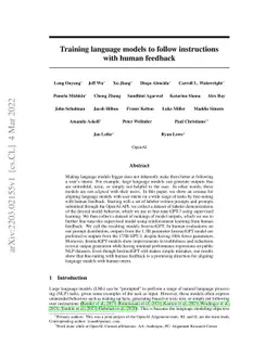 Training language models to follow instructions with human feedback