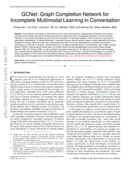 GCNet: Graph Completion Network for Incomplete Multimodal Learning in
  Conversation