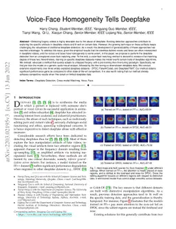 Voice-Face Homogeneity Tells Deepfake