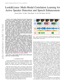 Look\&Listen: Multi-Modal Correlation Learning for Active Speaker
  Detection and Speech Enhancement