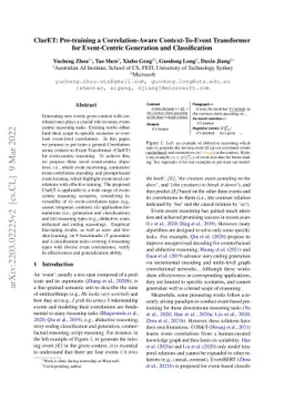 ClarET: Pre-training a Correlation-Aware Context-To-Event Transformer
  for Event-Centric Generation and Classification