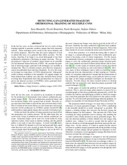 Detecting GAN-generated Images by Orthogonal Training of Multiple CNNs