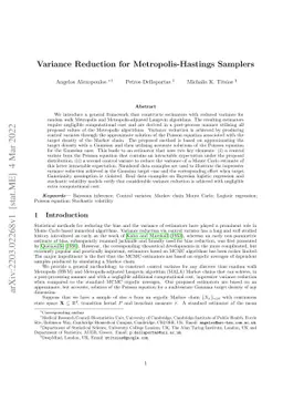 Variance Reduction for Metropolis-Hastings Samplers