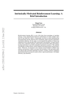 Intrinsically-Motivated Reinforcement Learning: A Brief Introduction