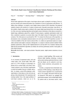 Mixed Reality Depth Contour Occlusion Using Binocular Similarity
  Matching and Three-dimensional Contour Optimisation