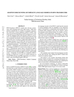 Adaptive Discounting of Implicit Language Models in RNN-Transducers