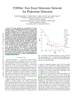 F2DNet: Fast Focal Detection Network for Pedestrian Detection