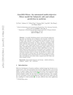 AutoMO-Mixer: An automated multi-objective Mixer model for balanced,
  safe and robust prediction in medicine