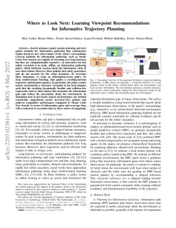 Where to Look Next: Learning Viewpoint Recommendations for Informative
  Trajectory Planning