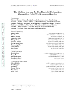 The Machine Learning for Combinatorial Optimization Competition (ML4CO):
  Results and Insights