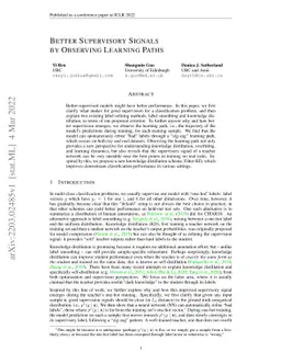 Better Supervisory Signals by Observing Learning Paths