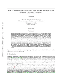 The Familiarity Hypothesis: Explaining the Behavior of Deep Open Set
  Methods