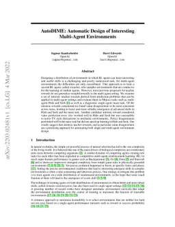 AutoDIME: Automatic Design of Interesting Multi-Agent Environments
