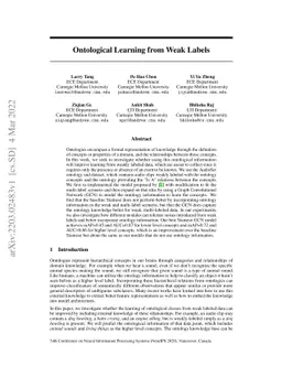 Ontological Learning from Weak Labels