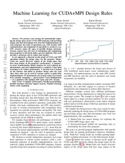 Machine Learning for CUDA+MPI Design Rules