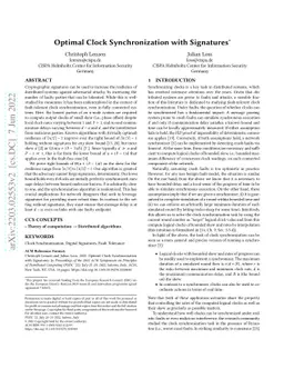 Optimal Clock Synchronization with Signatures