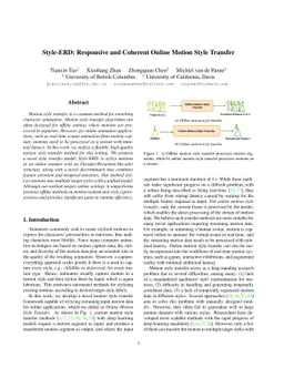 Style-ERD: Responsive and Coherent Online Motion Style Transfer