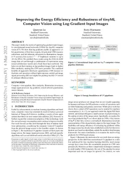 Improving the Energy Efficiency and Robustness of tinyML Computer Vision
  using Log-Gradient Input Images