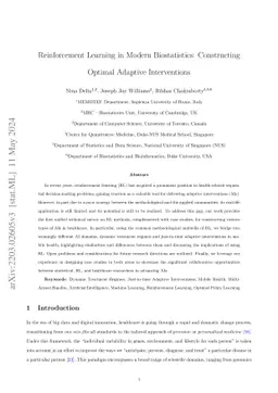 Reinforcement Learning in Modern Biostatistics: Constructing Optimal
  Adaptive Interventions