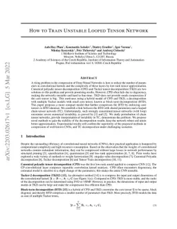 How to Train Unstable Looped Tensor Network