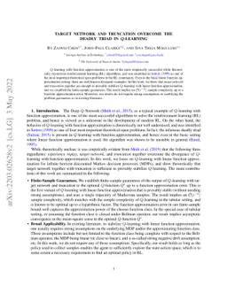 Target Network and Truncation Overcome The Deadly Triad in $Q$-Learning