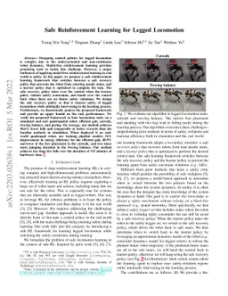 Safe Reinforcement Learning for Legged Locomotion