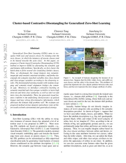 Cluster-based Contrastive Disentangling for Generalized Zero-Shot
  Learning