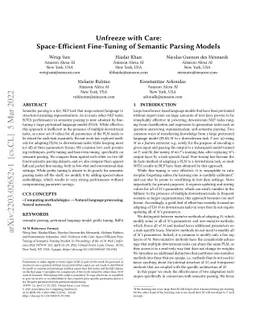 Unfreeze with Care: Space-Efficient Fine-Tuning of Semantic Parsing
  Models