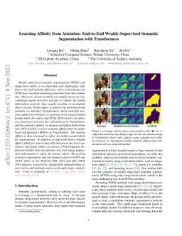 Learning Affinity from Attention: End-to-End Weakly-Supervised Semantic
  Segmentation with Transformers