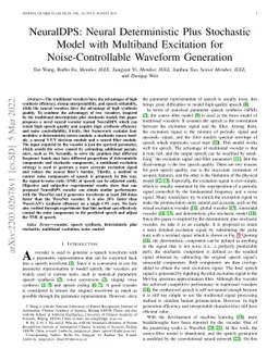 NeuralDPS: Neural Deterministic Plus Stochastic Model with Multiband
  Excitation for Noise-Controllable Waveform Generation