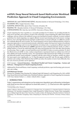 EsDNN: Deep Neural Network based Multivariate Workload Prediction
  Approach in Cloud Environment