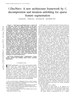 $\ell_1$DecNet+: A new architecture framework by $\ell_1$ decomposition
  and iteration unfolding for sparse feature segmentation