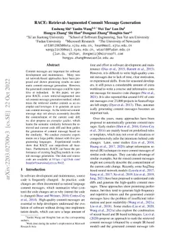 RACE: Retrieval-Augmented Commit Message Generation