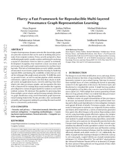 Flurry: a Fast Framework for Reproducible Multi-layered Provenance Graph
  Representation Learning