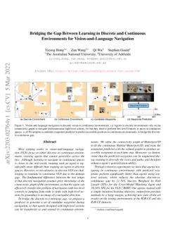 Bridging the Gap Between Learning in Discrete and Continuous
  Environments for Vision-and-Language Navigation