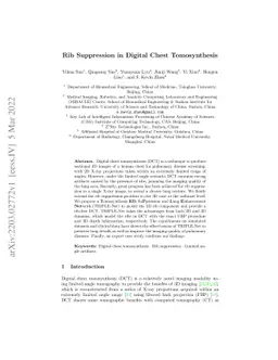 Rib Suppression in Digital Chest Tomosynthesis
