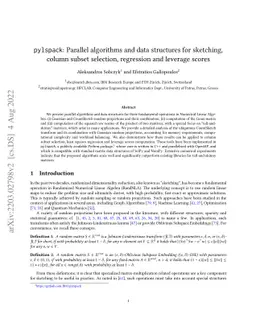 pylspack: Parallel algorithms and data structures for sketching, column
  subset selection, regression and leverage scores