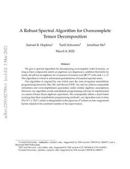 A Robust Spectral Algorithm for Overcomplete Tensor Decomposition